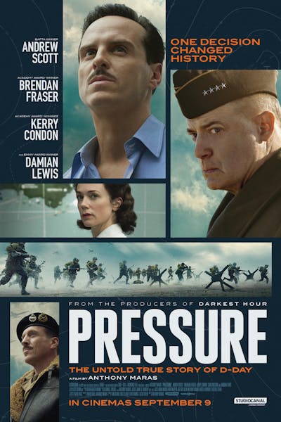 Official Pressure poster from Jam Jar Cinema — D-Day 1944, from the producers of Darkest Hour.