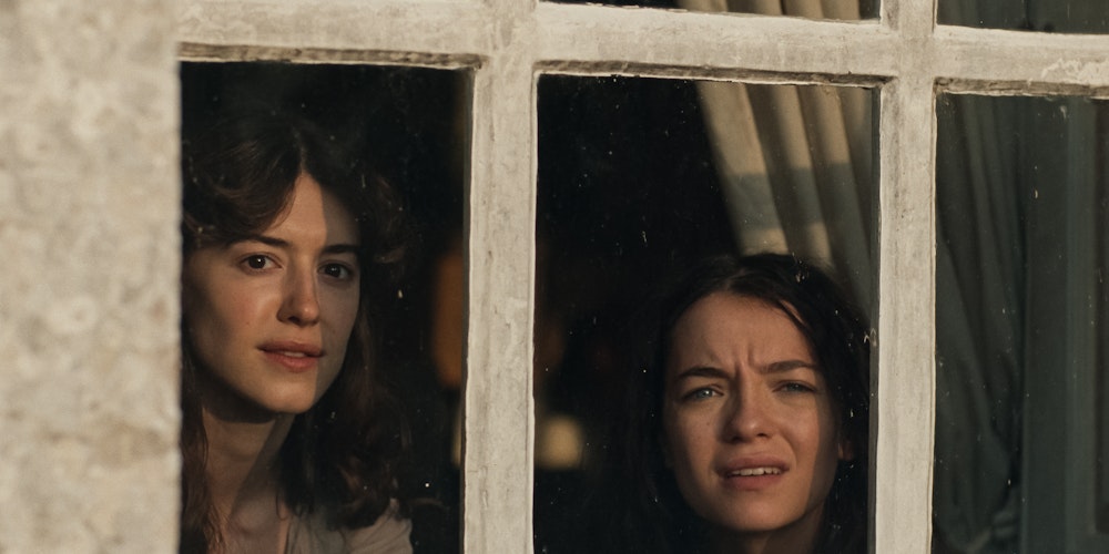 Two women looking out a window in Sense And Sensibility, Jam Jar still