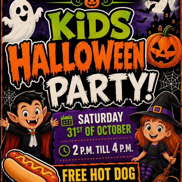 Kids Halloween Party artwork, The Klurb