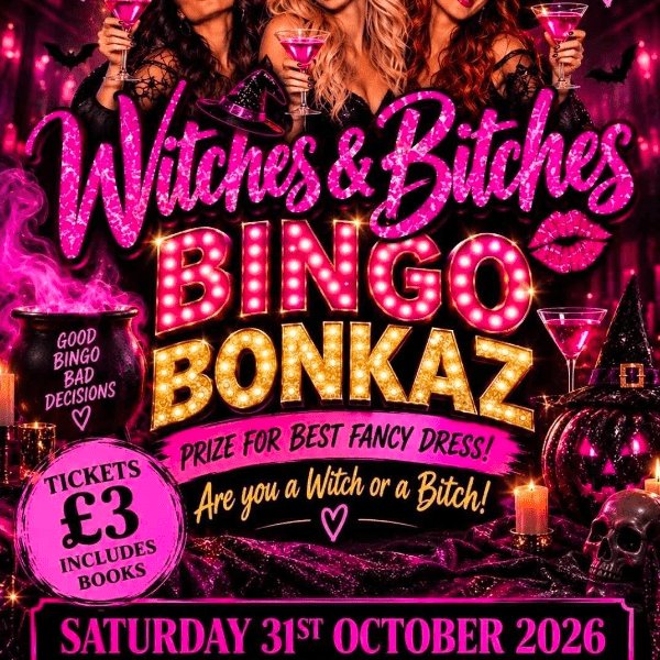 Witches & Bitches Halloween Bingo Bonkaz artwork, The Klurb