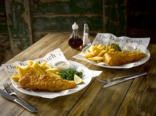 Fish and chips at The Priory, Tynemouth