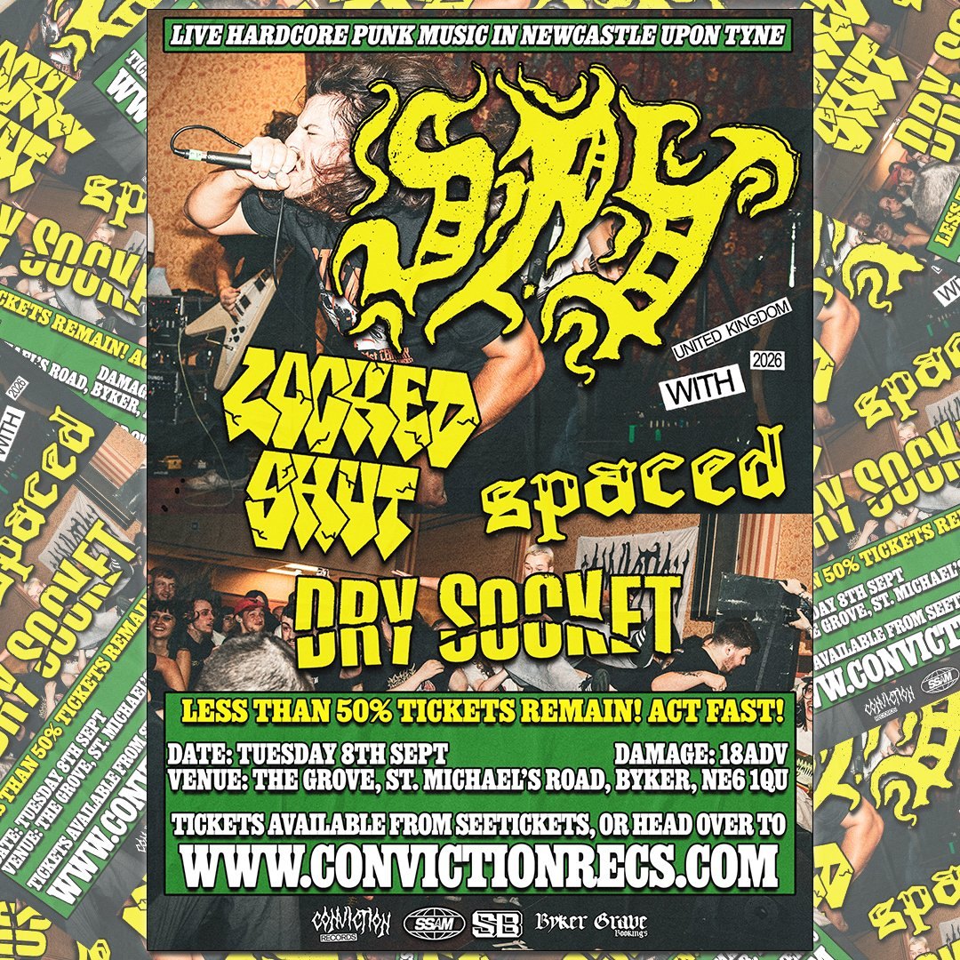 SPY / Locked Shut / Spaced / Dry Socket flyer, The Grove